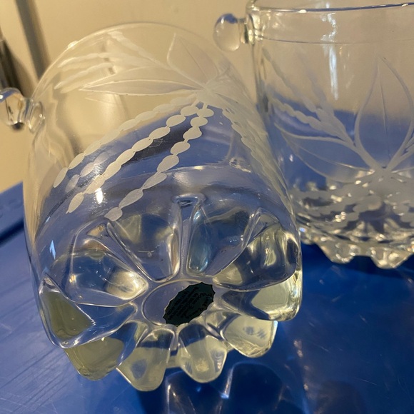 Clear Etched Glass Ice Buckets - Set of 2 - Picture 7 of 7